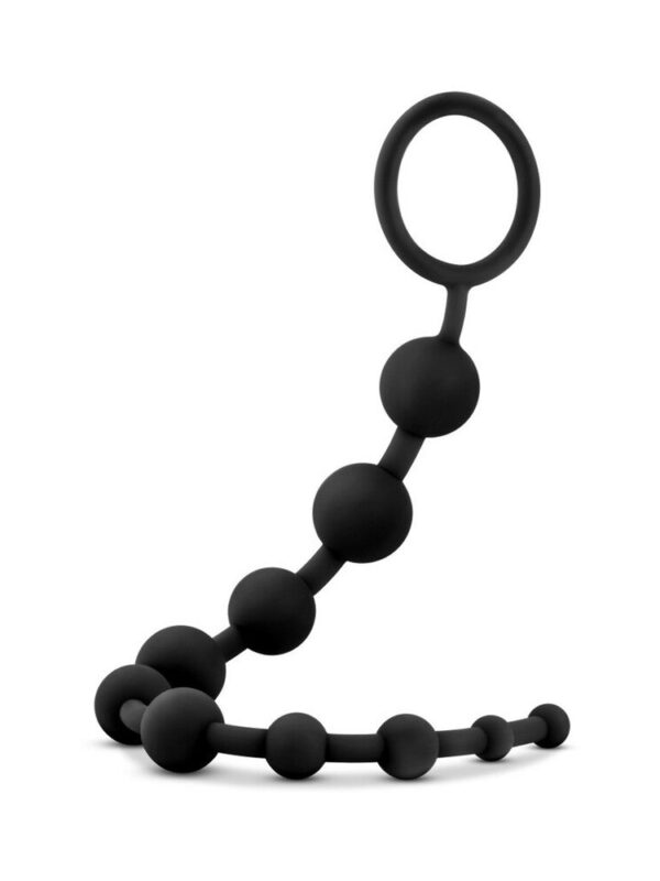 Anal Beads: Blush Anal Adventures Platinum Silicone 10 Anal Beads - Black